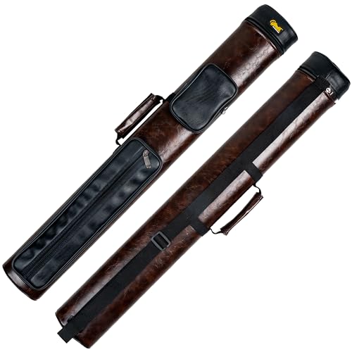 Billmart Pool-Queue-Koffer, 2 x 3 harte Pool-Queue-Stick-Tragetasche, Billardstock-Zubehör, Braun Billmart Pool-Queue-Koffer, 2 x 3 harte Pool-Queue-Stick-Tragetasche, Billardstock-Zubehör, Braun