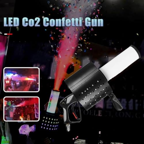 Máquina de efectos especiales 2 en 1 Handheld Confetti, Smoke Fog Machine con LED, cañón de confeti para escenarios y fiestas miniatura 3