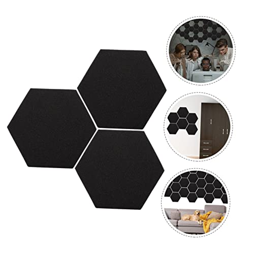 Panel acústico hexagonal 3 piezas para estudio en casa Negro miniatura 7