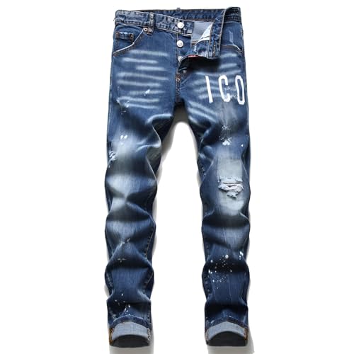 Kdtoll Jeans Uomo Slim Fit Strappati - Pantaloni in Denim