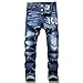 Kdtoll Jeans Uomo Slim Fit Strappati - Pantaloni in Denim Elasticizzato con Spruzzi di Inchiostro, Stile Urban e Streetwear Y2K