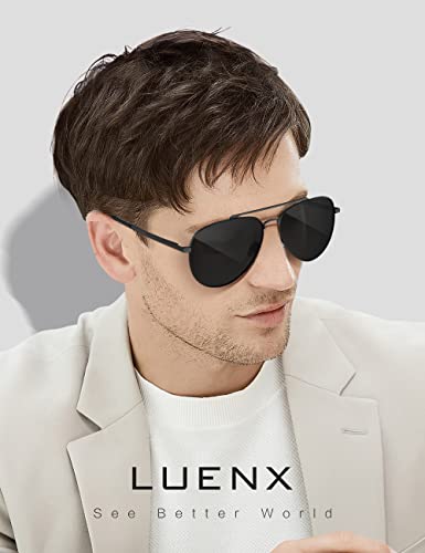 LUENX Aviator Sunglasses for Men Women Polarized Driving Classic Shades - UV 400 Protection with Accessories 60MM - Image 5