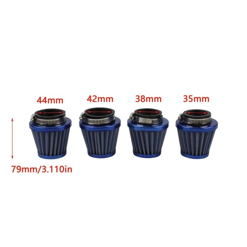 Filtre carburateur champignon bleu 38mm idéal pour sorties ATV