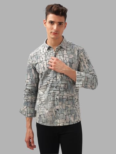 Image of BULLMER Trendy Regular Fit Striped Causal Full Sleeve Shirt for Men.