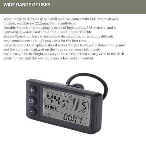 Écran LCD pour vélo électrique S866 étanche à opération simple - 4