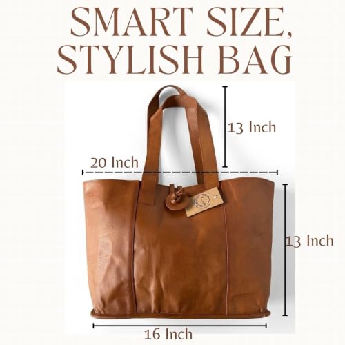 Image of vintage crafts Genuine Leather Tote Bag | Handbag | Shopper Purse Shoulder Bag | Office Laptop Bag for Women