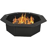 Sunnydaze Octagon Fire Ring Insert for Patio or Camping - DIY Fire Pit Rim Liner Above or In-Ground...