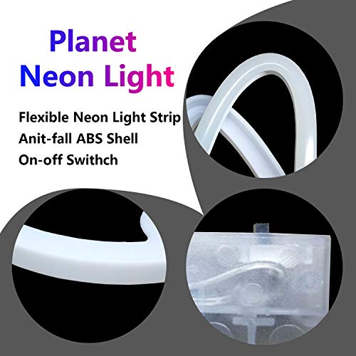 Neon Signs, NELOMO Neon Signs for Wall Decor Planet Neon Light Sign LED Neon Lights for Bedroom Battery & USB Powered Neon Signs for Bedroom Home Room Bar Party Wedding Christmas (Blue and Pink) - Thumbnail 6