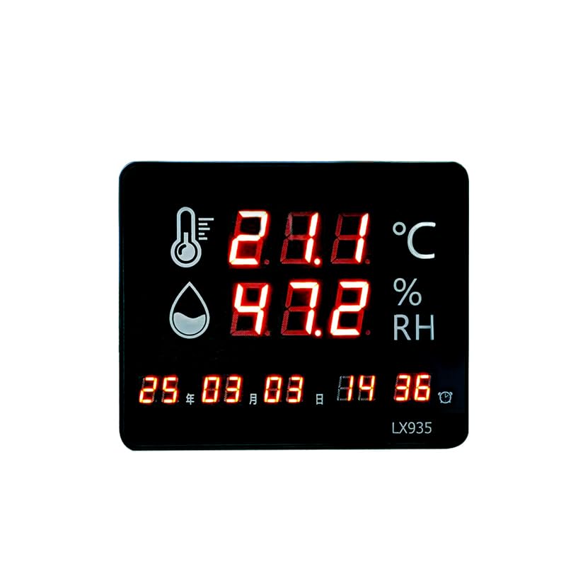 Veinasa LX935 Large Screen Temperature and Humidity Display Electronic Digital Clock Wall-Mounted Digital Thermometer Temperature and Humidity Dashboard