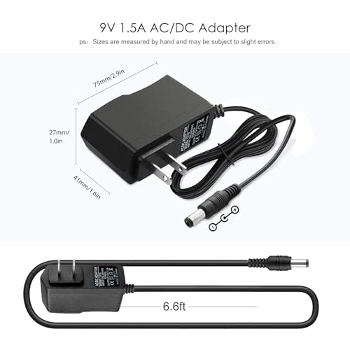 9V AC/DC Casio Charger Power Adapter Compatible for Casio Piano AD-5 AD-5MU, Casio Keyboard WK-200 WK-210 CT-360 CTK-496 CTK-500 CTK-519 CTK-573 CTK-593 CTK-611 CTK-720 CTK-2100 Power Supply Cord