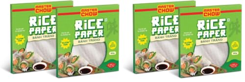 Image of MasterChow Rice Paper 100g | Gluten-Free Spring Roll Wrapper | Vegan, Preservative-Free | For Summer Rolls, Snacks & Asian Recipes (200g) (Pack of 2)