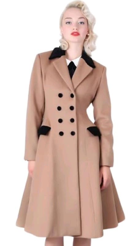 Patakadevi Women’s Long Wool Coat | Winter Stand Collar Single Breasted Woolen Jacket | Beige | P | Outerwear for Cold Weather Patakadevi Women’s Long Wool Coat | Winter Stand Collar Single Breasted Woolen Jacket | Beige | P | Outerwear for Cold Weather