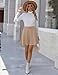 Zeagoo Skirt Mini Ladies' Skirts Casual Fashion Mini Skirt Elastic High Waist Flared A-Line Design Perfect for School Girl Skirt Costumes and Carnival Parties Skirt Beige