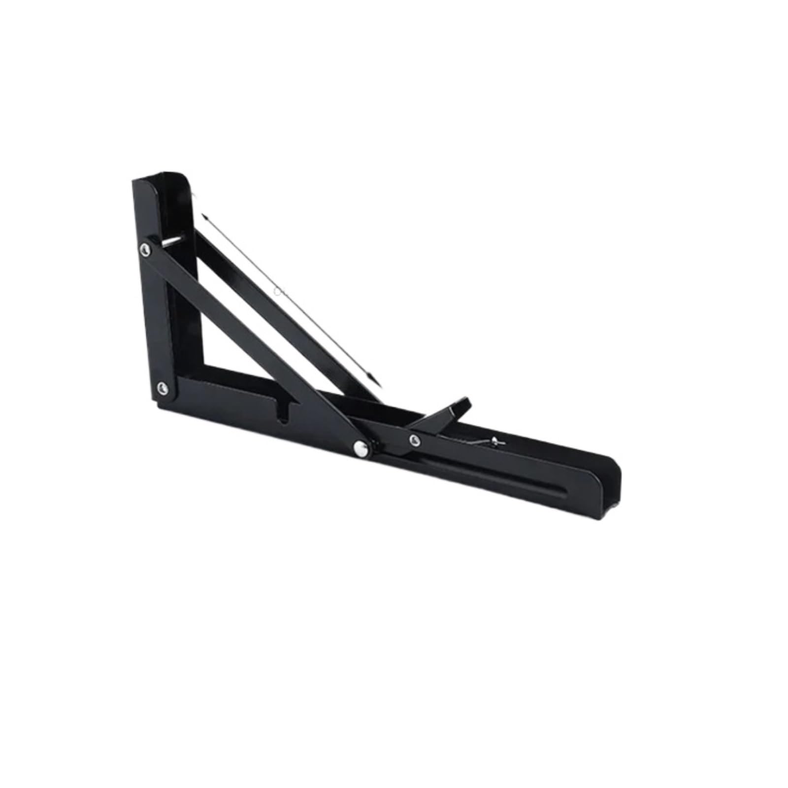 Jfnklfg 14Inch-Black Metal Brackets 2Pcs Folding Triangle Bracket Laminate Wall Support Rack Shelf