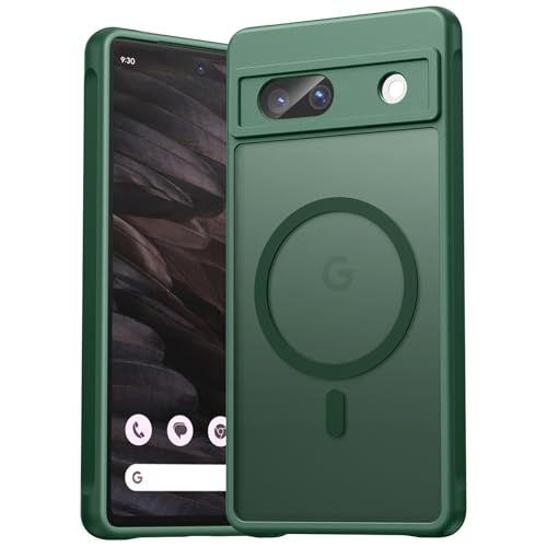 EASDNB für Google Pixel 7A Hülle für Magsafe Magnetisch Handyhülle für Pixel 7A Case Kameraschutz Stoßfeste Kratzfeste Durchscheinende Schutzhülle für Google 7A Grün
