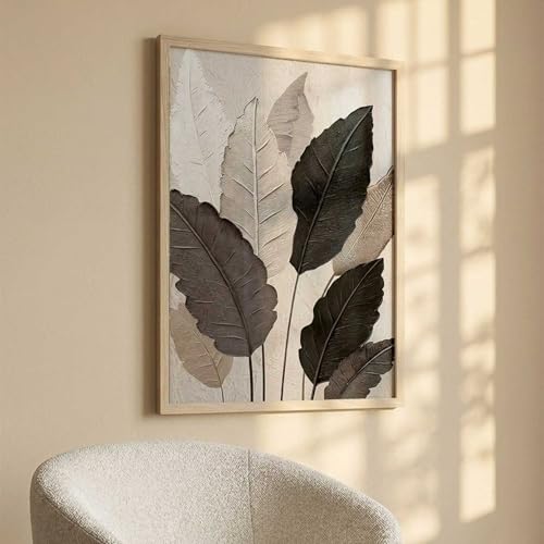 Image of kotart Aesthetic Leaf Art Home Decoration|Paintings With Frame For Living Room Bed Room Hotel Wall Decor Digital Reprint (14X20 inch)