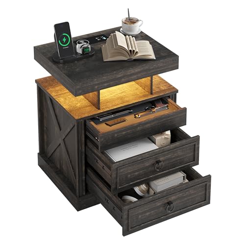 WOOVIVS Side Table with Gun Drawer Review image 1