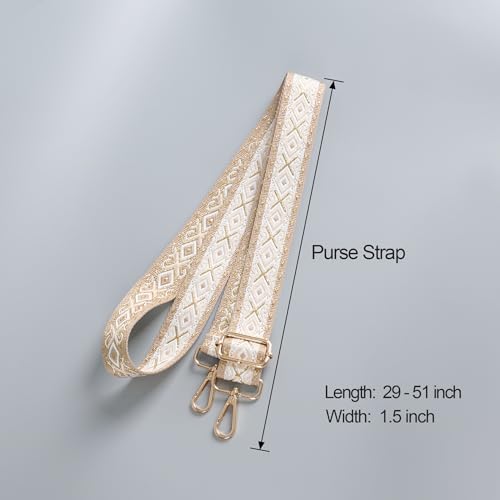 Image of chushui Metallic Thread Purse Strap for Women, Woven Replacement Bag Strap | Subtle Shine That Changes with the Light