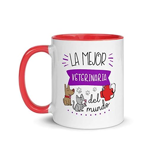 Kembilove Taza de Desayuno de la Mejor Veterinaria del Mundo – Tazas de Café para Profesionales y Trabajadores para la Oficina – Tazas de Té de Color de Profesiones – Taza de Cerámica de 350 ml