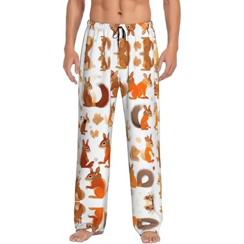 Pantalon de pyjama homme grand modèle imprimé écureuil avec poches