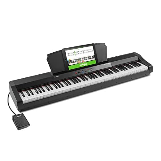 Alesis Recital Grand – Pianoforte digitale 88 tasti pesati di tipo Graded Hammer, 16 suoni di pianoforte e altoparlanti integrati
