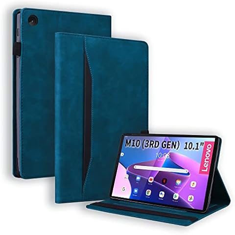 Auslbin Case for Lenovo Tab M10 3rd Gen (2022) 10.1 Inch PU Leather Cover with Stand Function Protective Tablet Case for Lenovo Tab M10 3rd Generation - Blue Cover