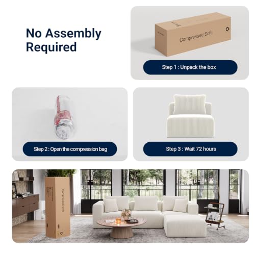 Image of Avenco 141-inch L-Shaped Modular Sectional Sofa Couch, Corduroy Fabric