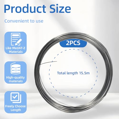 Übungsdraht für MedAT-Z 2025 - Dicker Draht zum Biegen, Draht Dick Praktisches Material für Training, Trainingdraht für Auswahltest, Stabil für Präzises Formen, Einfach Zuschneidbar, 15,5 M X 2 Rollen