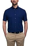 REGULAR FIT ETERNA Kurzarm Hemd Regular fit Seersucker, unifarben Größe 48, Farbe Marine