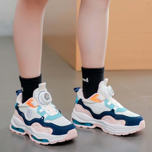 Kids Sneakers for Boys Girls Super Light Shock Absorption Stable Running Shoes Low Top Non Slip Breathable Casual Walking Shoes Color Blocking Style Training Shoes Sport Athletic,11~5 Sizes4