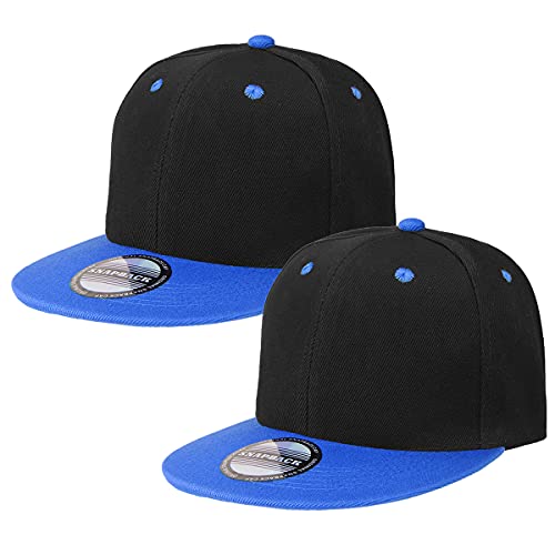 Image of Classic Snapback Hat Cap Hip Hop Style Flat Bill Blank Solid Color Adjustable Size