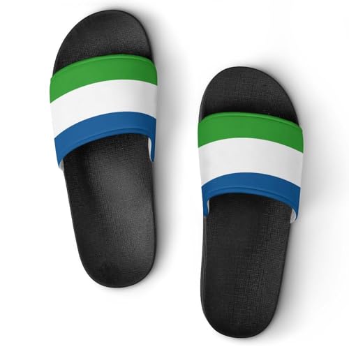 Sierra Leone Flags House Slippers Bedroom Shoes Shower Sandals Bathroom Slides Quick Drying Indoor Slippers 41 (255mm)
