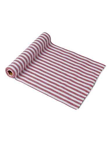 CHEMIN DE TABLE RAYÉ ROUGE 28CMX5M