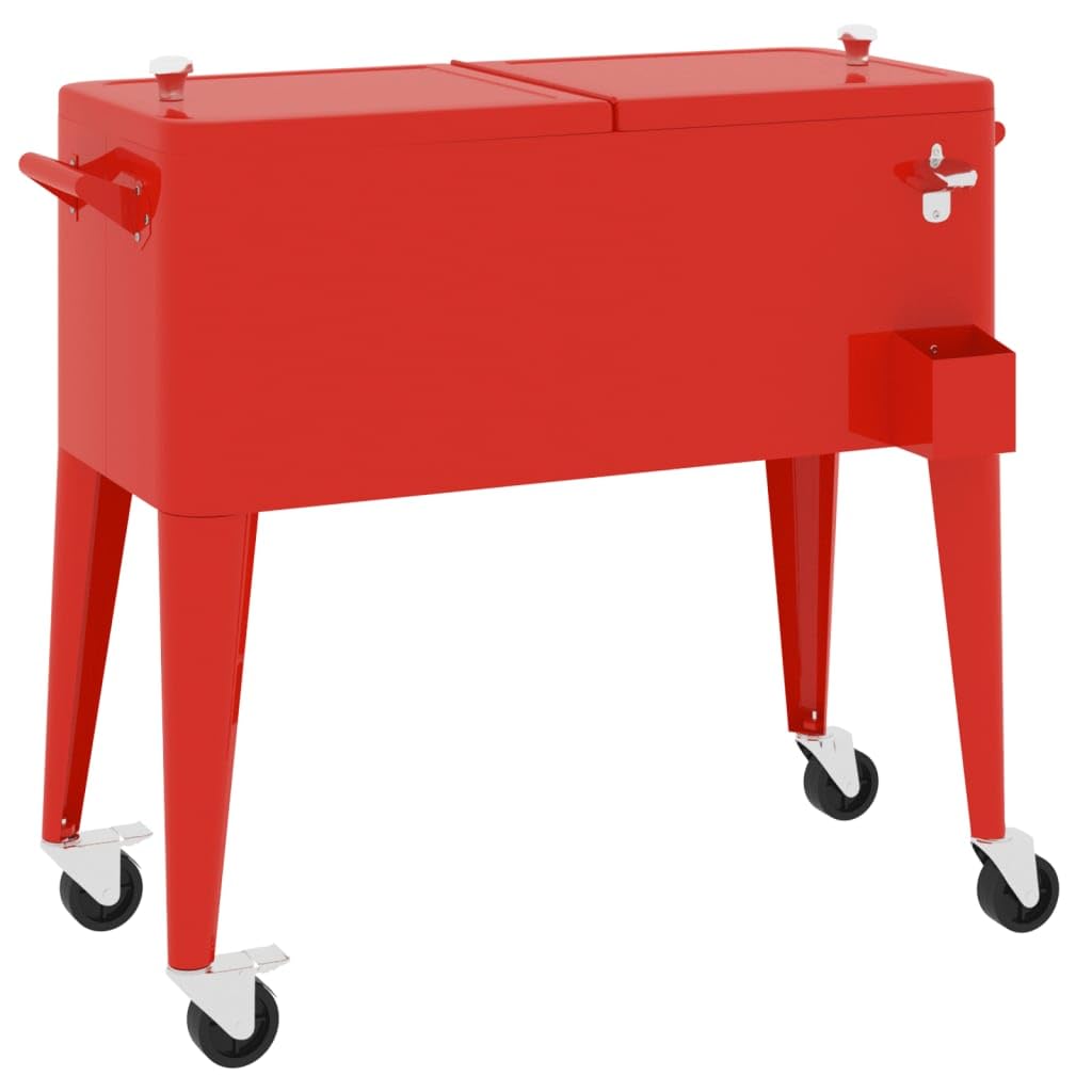 Hogar y jardín, cocina y comedor, portadores de alimentos y bebidas, carrito con ruedas rojo 92 x 43 x 89 cm