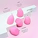 AOA STUDIO Collection MiNi Makeup Sponge Set Blender Latex Free and High-definition of 6 For Powder Cream Liquid, Super Soft Wonder Beauty Cosmetic 3 Tear Drop + Beveled Shape (Pink)