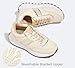 LUCKY STEP Women Platform Walking Shoe Fashion Retro Classic Casual Trainers Braided Rhinestone Sneakers Tennis Running Walking Shoes(Beige,8)