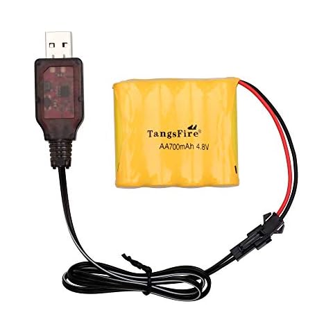 4.8V 700mAH Battery Rock Off-Road AA Batteries SM 2P Plug with USB Charging Cable for C181 C182 C185 1/18 Scale Off-Road Rock Crawler Remote Control RC Car TrucksFour Wheels Race Car Cover