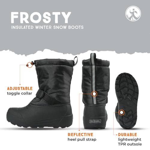 Image of Northside Frosty Insulated Winter Snow Boots for Girls and Boys with Rugged, Water Resistant Nylon Upper, Quick-Drying Lining, Removable EVA Insole, and Durable TPR Outsole
