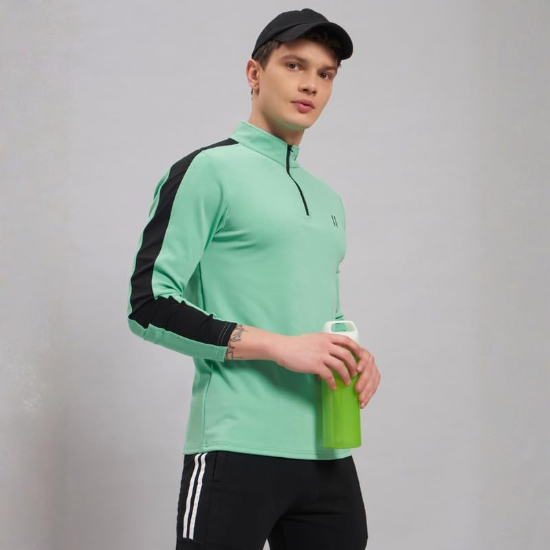 Image of ATICX Polyester Full Sleeve Compression High Turtle Neck Sports Jersey T Shirt for Men - Quick Dry Fit Gym Workout Top for Running, Swimming, Training, Cycling, Football, Badminton