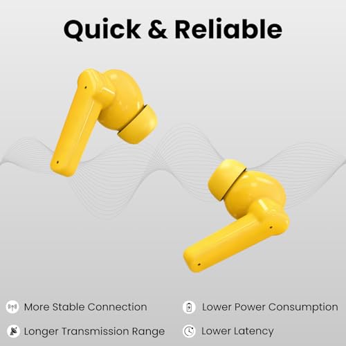 Image of Futopia Wireless Nothing Ear Earpods with Charging Case | Bluetooth 5.4 Earbuds, 11mm Drivers, Type-C Fast Charging, HD Sound & 3-4H Playtime (FGTWSNOEAR)-Yellow