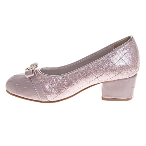 Image of Josmo Girls Low Heel Dress Pumps Crystal Strap Formal Wedding Sandals Flower Girl Shoes for Toddler /Little Kid /Big Kid