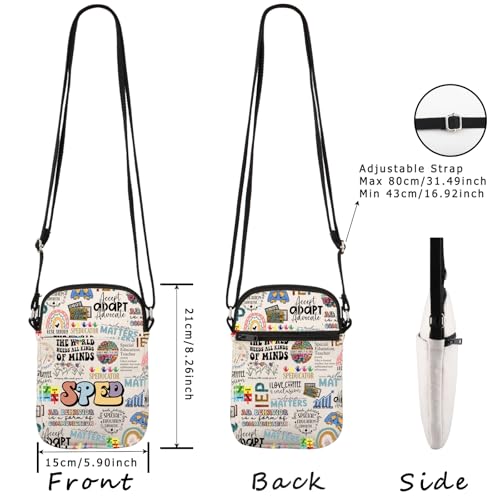 WCGXKO Special Education Teacher Gift Choose To Include Sped Squad Zipper Crossbody Bag2