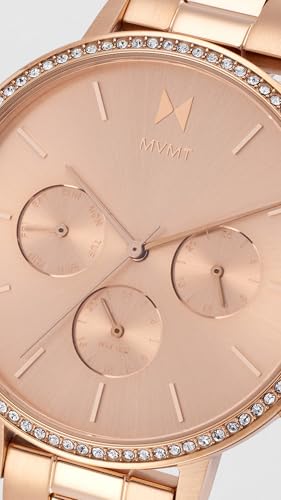 Image of MVMT Nova Qtz Multifunction Rose Gold Round Dial Women's Watch|Ionic Plated Rose Gold Steel Material|Gold Color Band - 28000397-D