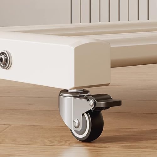 Portant à vêtements sur roulettes en aluminium avec étagères de rangement - 7