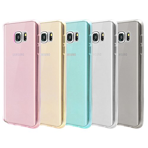 Note 5 Case, Pofesun Crystal Clear Case for Samsung Galaxy Note 5, Scratch Resistant TPU Gel Bumper Soft Skin Silicone Protective Cover-5 Pack(Clear, Blue, Pink, Grey,Yellow)