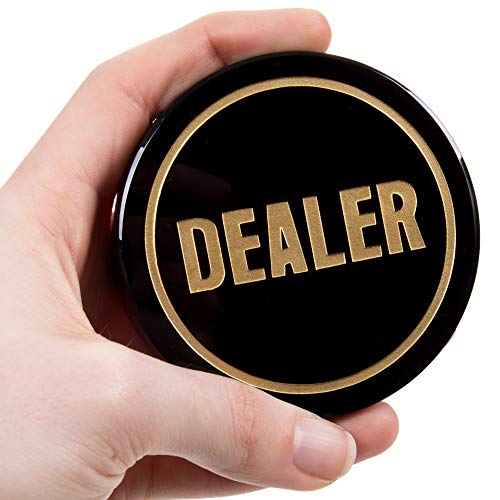 Crystal Dealer Button | Quality Premium Heavy Poker Puck | 3-Inch Large Casino-Grade Button | Luxury Gaming Accessory | Perfect for Poker, Texas Hold 'em, Gambling, and Card Games
