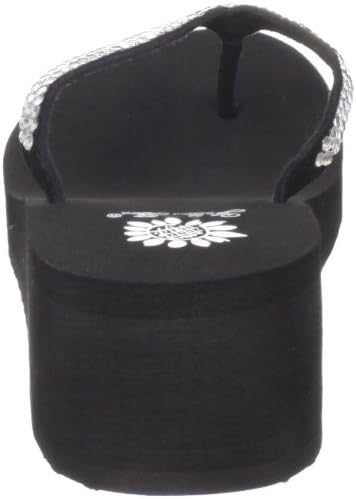 Yellow Box Women's Custard Wedge Flip Flop, Black, 7 M US | Image 2