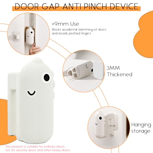 Image of SNOWIE SOFT Silicone Lever Handle Knob Cover Door Cushion Guard Set of 3 Pcs Door Stopper Childproof Finger Pinch Guards Universal Childproof Guards,White