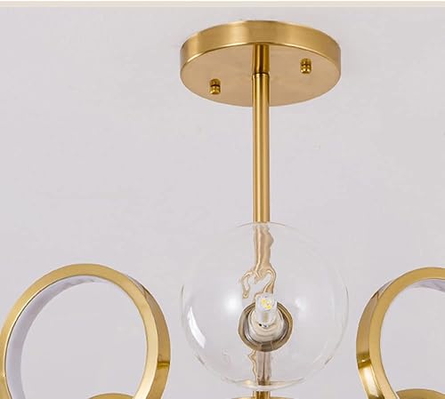 Miniatura 5 de NERDOH Lámpara de araña de cristal moderna iluminación colgante de latón satinado molécula de rama lámpara de techo mágica para sala de estar