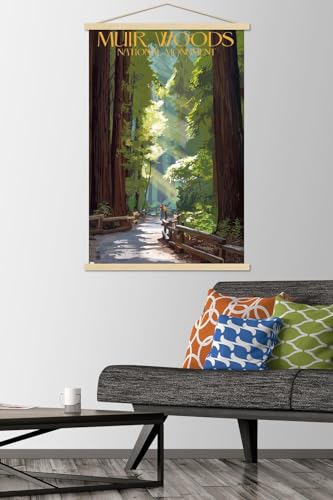 Poster Muir Woods et suspension en hêtre pour s'évader en Californie depuis chez soi - 2